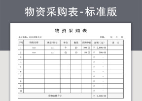 物资采购表