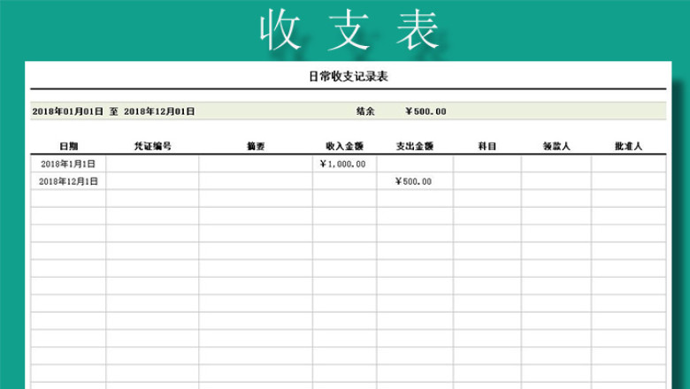 日常收支记录表