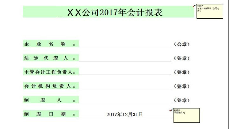 全套财务报表系统