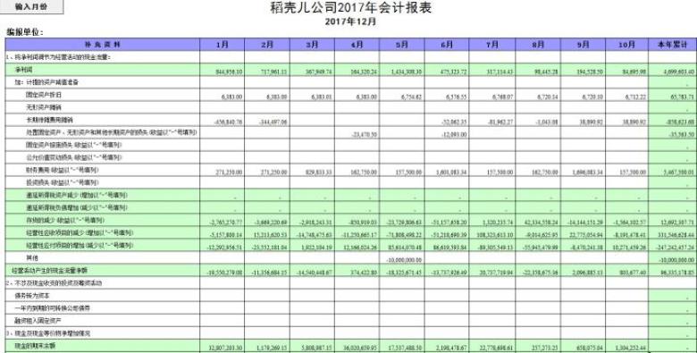 全套财务报表系统