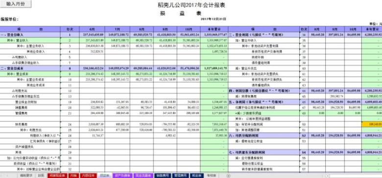 全套财务报表系统