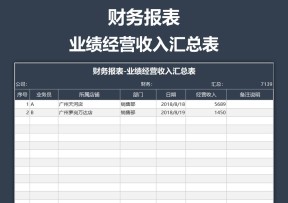 财务报表-业绩经营收入汇总表