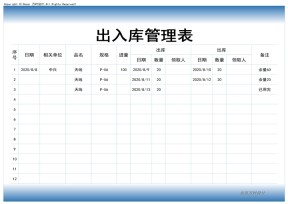 出入库管理表