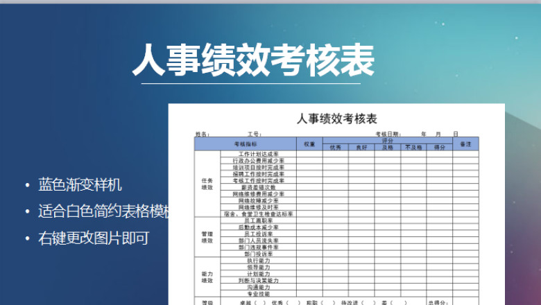 人事绩效考核表