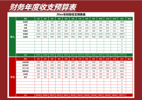 财务年度收支预算表