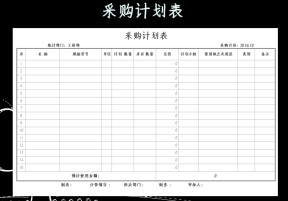 采购计划表