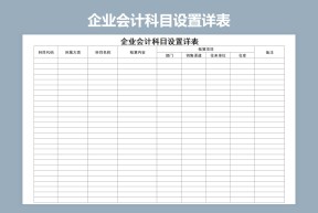 企业会计科目设置详表