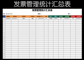 发票管理统计汇总表