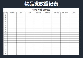 物品发放登记表