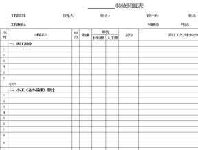 装修预算表