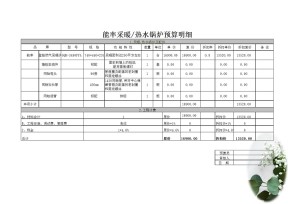 暖气片预算模板