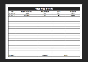 财务报表-费用支出表