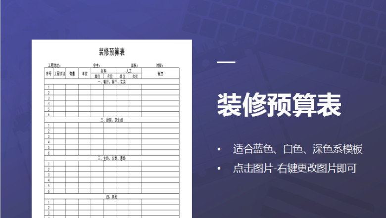装修预算表