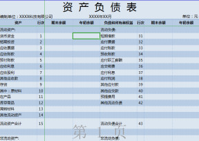 资产负债表