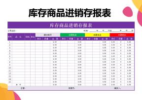 简洁库存商品进销存报表
