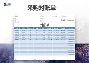 企业采购对账单模板（适用银行）