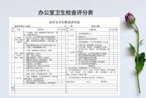 办公室卫生检查评分表