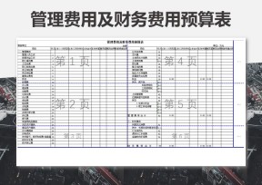 管理费用及财务费用预算表