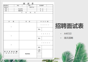 人事招聘面试表