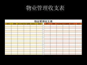 物业管理收支表