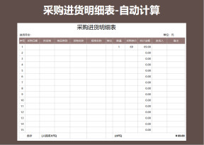 采购统计表-自动计算
