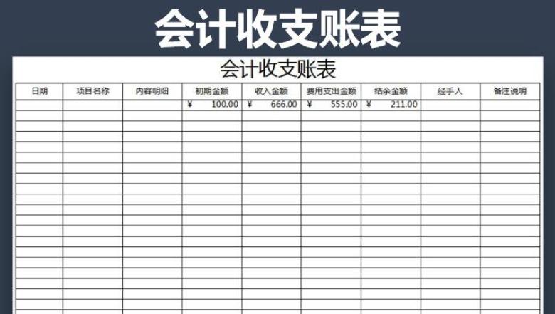 会计收支账表