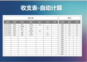 收支表-自动统计计算