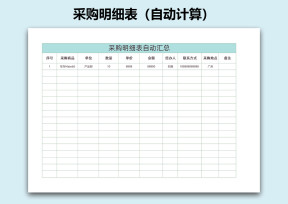 采购明细表（自动计算）