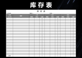 库存表（自动计算）