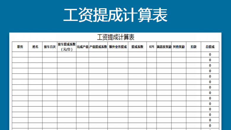 绩效提成工资表