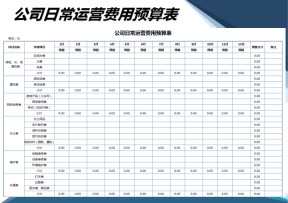 公司运营费用预算表
