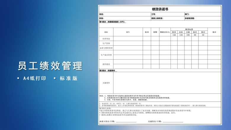 绩效承诺书模板