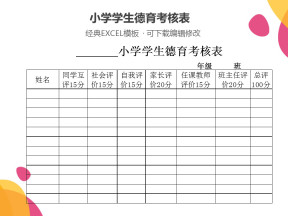 小学学生德育考核表
