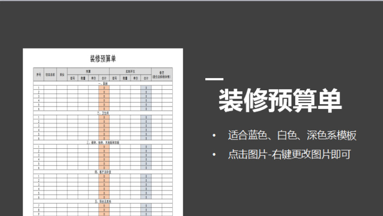 装修预算单