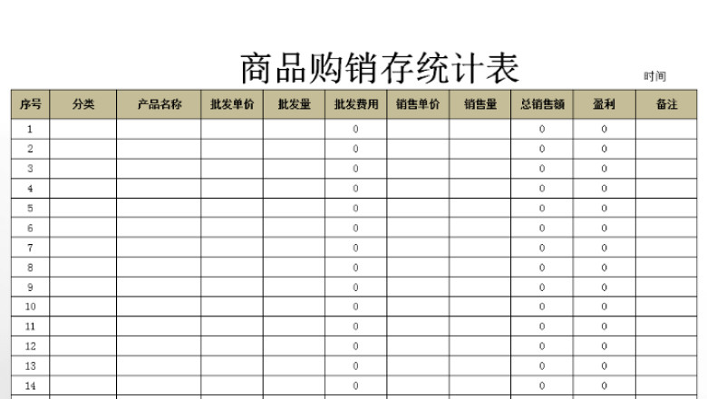 商品购销存统计表