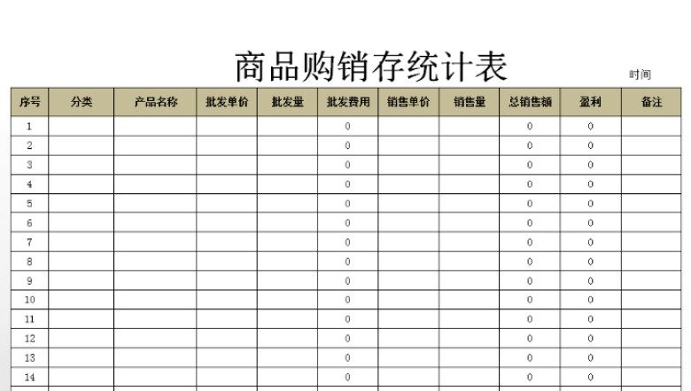 商品购销存统计表