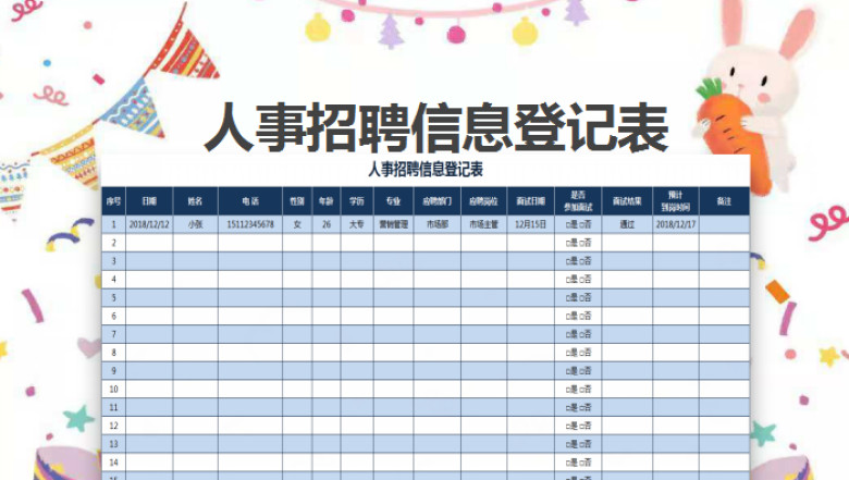 人事招聘信息登记表
