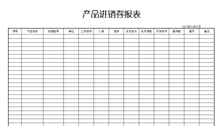 产品进销存报表