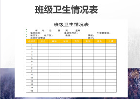 班级卫生情况表