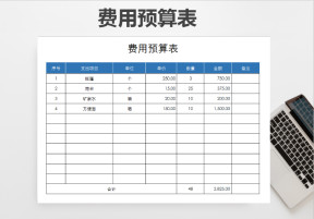 费用预算表