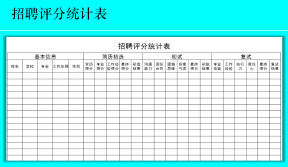 招聘评分统计表