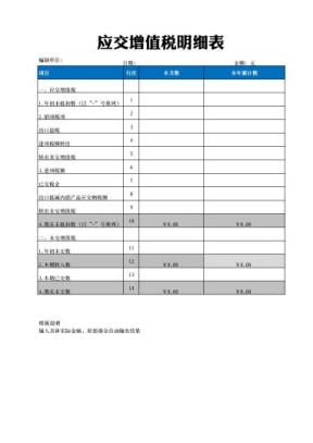 应交增值税明细表