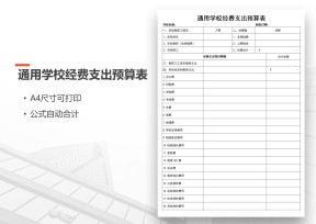 通用学校经费支出预算表