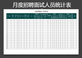 月度招聘面试人员统计表