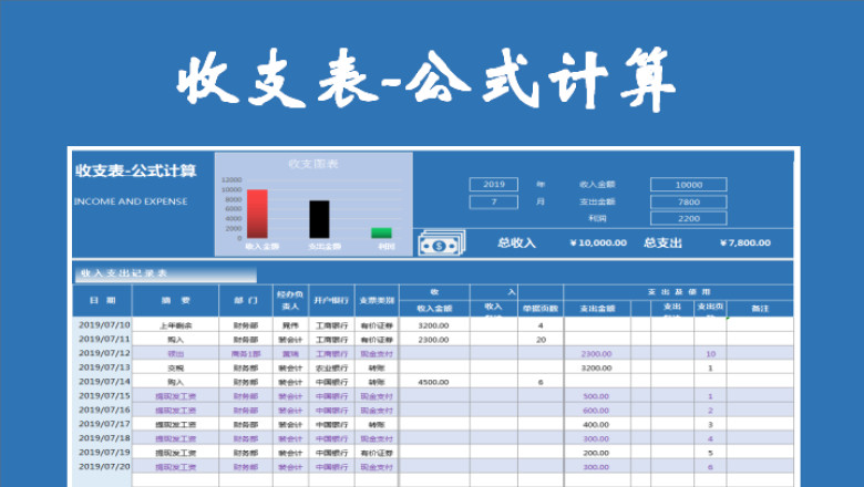 收支表-公式计算