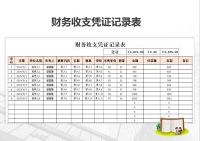 财务收支凭证记录表