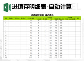 进销存明细表-自动计算