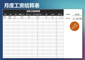 月度工资结算表