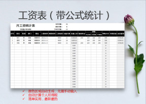 工资统计表（带公式计算）