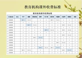 教育机构课外收费标准